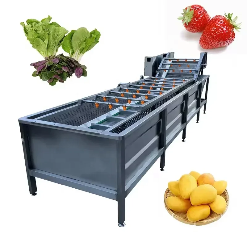 Commercial 800kg/h 4meters Fresh Fruit Mango Cleaning Machine Air Bubble Vegetable Washing Machine Bubble Washing Machine