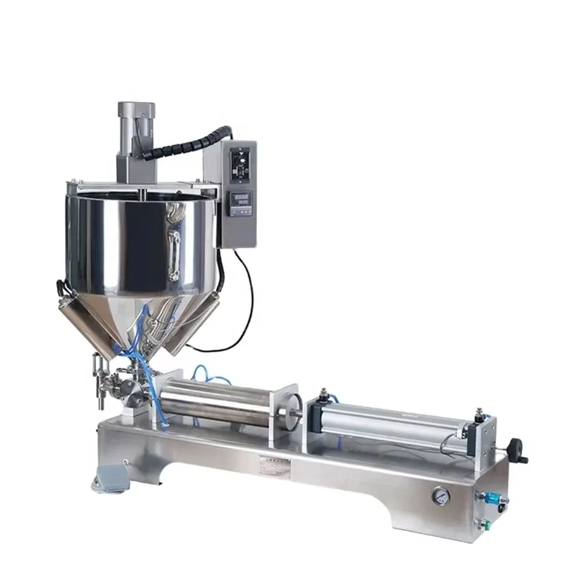 G1WTH Pneumatic Filling Machine For Cream Jam And Paste Filling With Heating And Stirring Hopper