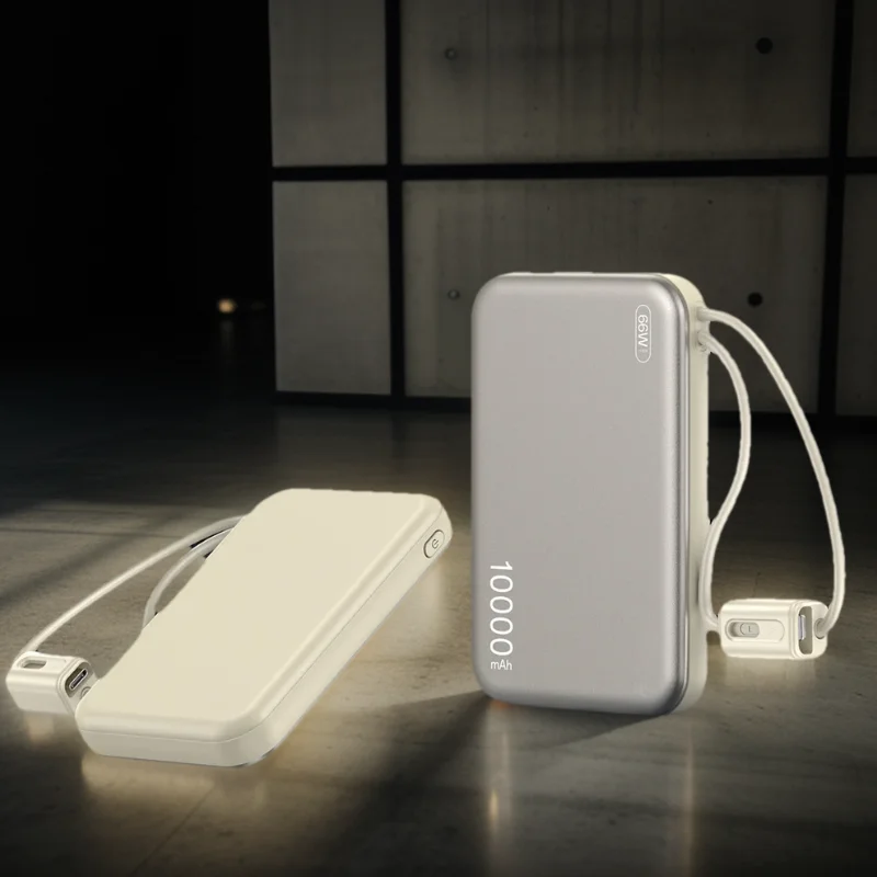

For iPhone Samsung Fast Charging Powerbank Rechargeable Batteries 10000mAh Power Bank Built in Cables Portable Battery Charger