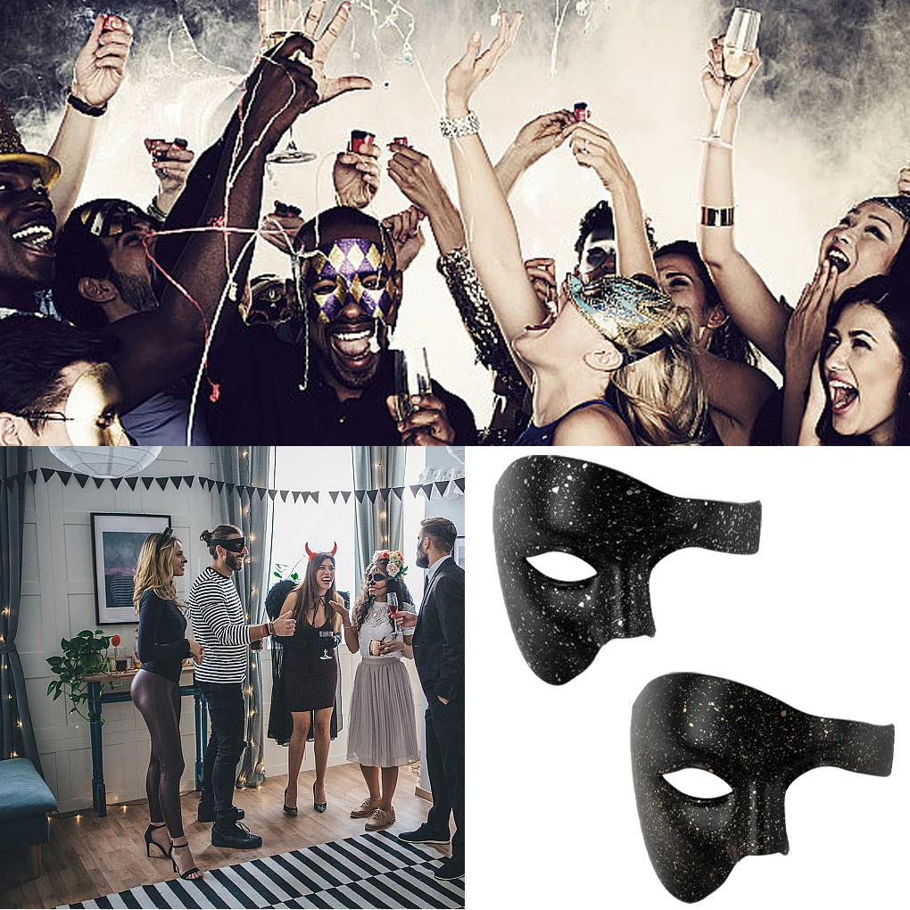 Máscara de Cosplay de mascarada fantasma Steampunk, media cara de plástico ABS para hombres/mujeres, accesorios de disfraz de Carnaval Punk para Halloween