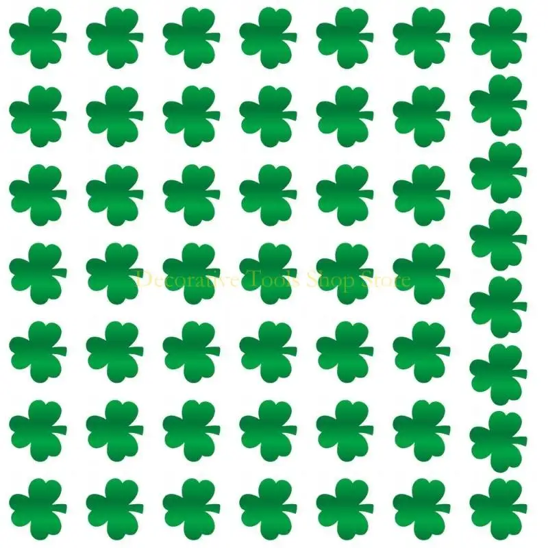 QX2E 50pcs Shamrock Sticker -Adhesive Lain Lecal Paper Wall