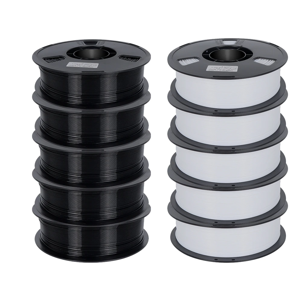 22LBS PETG Filament 3D Printer Filament 10 5 Rolls 1KG 1.75mm Bundle Multicolor Accuracy +/- 0.02mm 10kg 5kg PETG, Plastic Spool