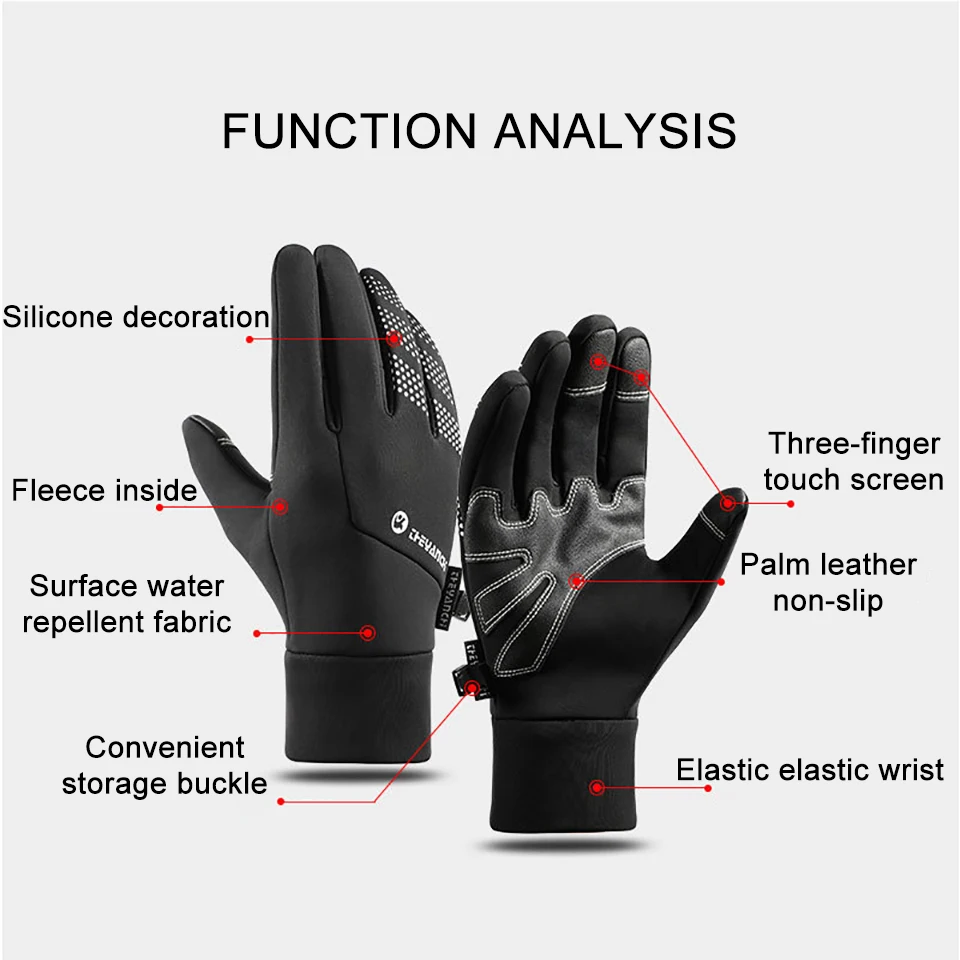 GTUBIKE Winter Gloves for Women Men Cold Weather, Winter Cycling Bike Gloves for Men Women Gloves with Touchscreen Fingers