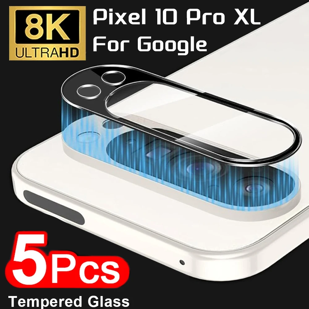 Film de protection d'objectif de caméra 3D, 1 à 5 pièces, pour Google Pixel 10 Pro XL, couvercle d'objectif arrière en verre trempé noir pour Pixel10ProXL Pixel10Pro