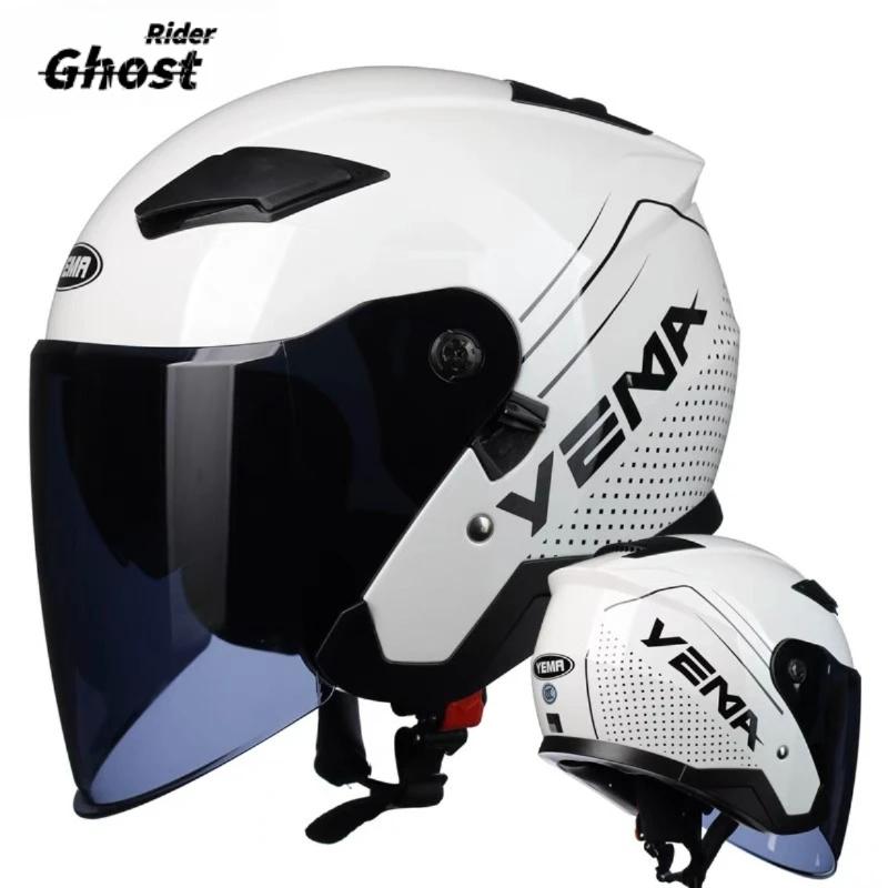 

New Double Visors Men's Motorcycle Helmet For Women Racing Safety Protective Riding 3/4 Bike Limited Edition Professional Casco