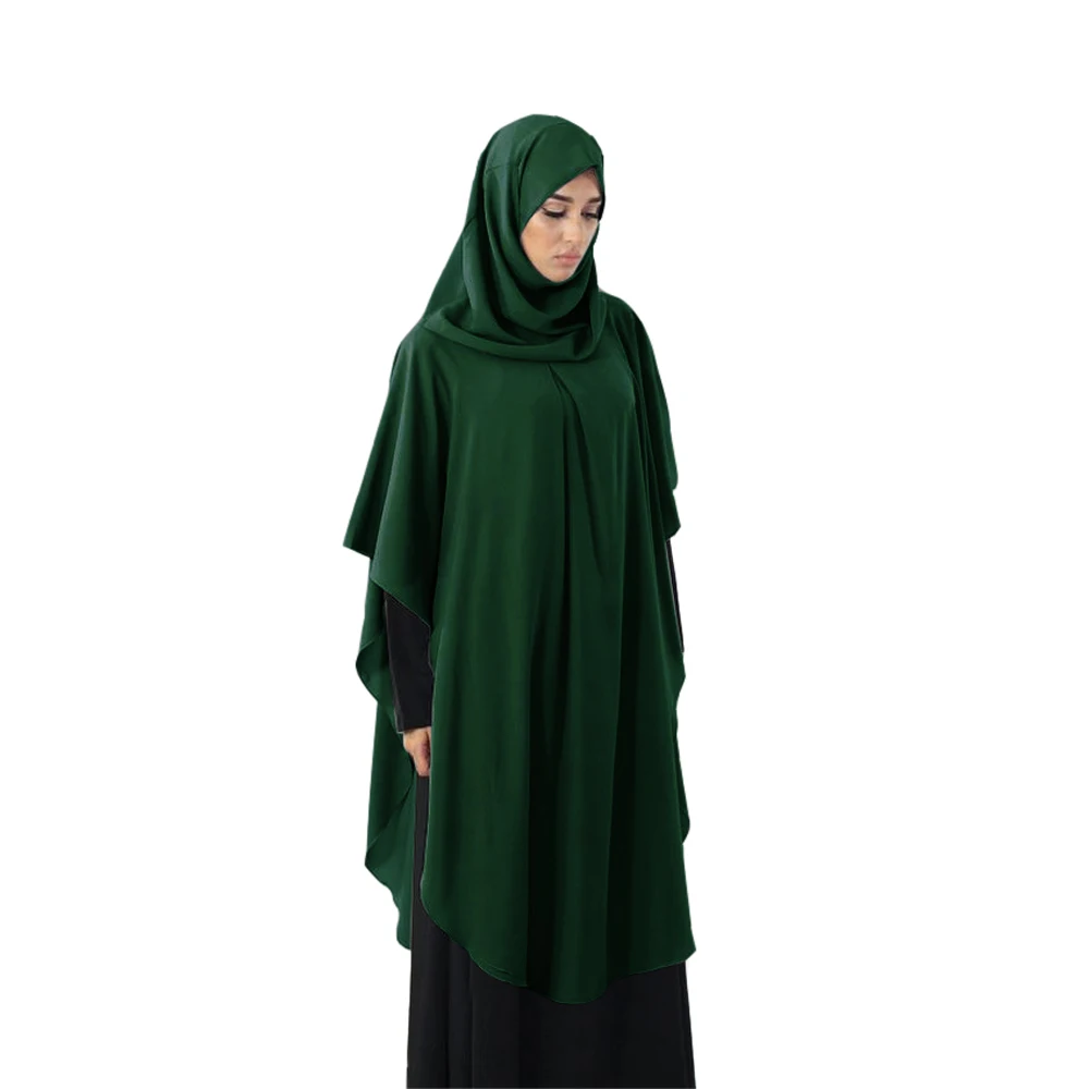 One Piece Long Khimar Eid Hoooded Tops Women Muslim Prayer Garment Islamic Clothing Ramadan Dubai Turkey Robe Abaya Dress Abayas