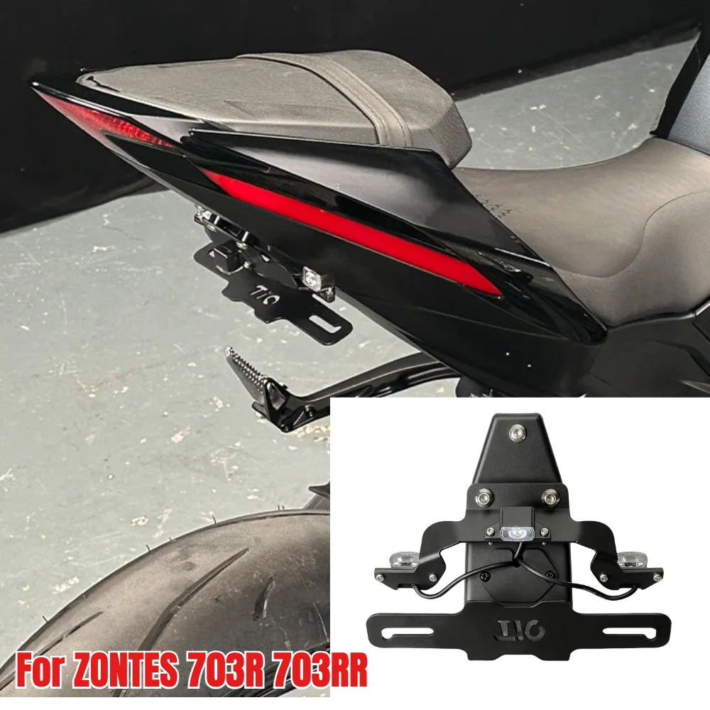 2025 For ZONTES 703R 703RR 703 R RR 2026 Motorcycle License Plate Holder Light Rear LED Turn Signal Tail Tidy Fender Eliminator
