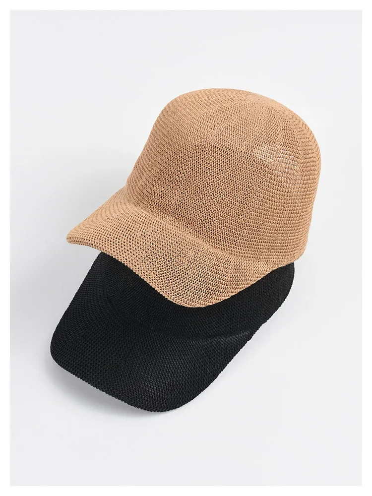 2026 Neue Sommer Atmungsaktive Stroh-Baseballkappe für Herren, Outdoor Papier-Sonnenhüte für Damen, Einfarbige Verstellbare Strandhüte im Großhandel – Detail 11