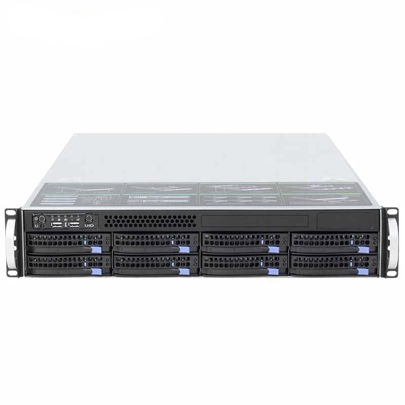 high quality huge storage 8 bays 2u rack NAS server case