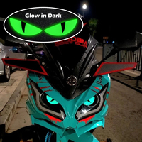 For Kawasaki Ninja 400/250/650/500 Little Demon Cat Eyes Luminous/Reflective Warning Stickers Motorcycle Moto Decals Accessories