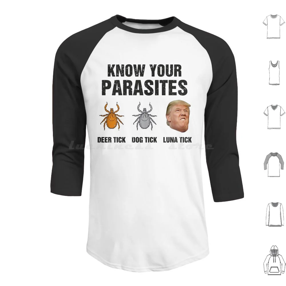 Know Your Parasites Deer Tick Dog Tick Luna Tick Hoodies Long Sleeve Know Your Parasites Meme No Trum Vote 2020Nope