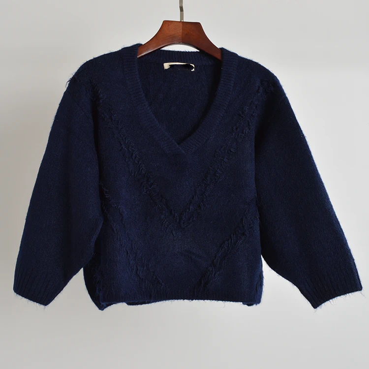 الخريف الشتاء فضفاضة تناسب V-Ne طويلة Sve المرأة تريكو Faionable تنوعا سترة علوية التخسيس العصرية