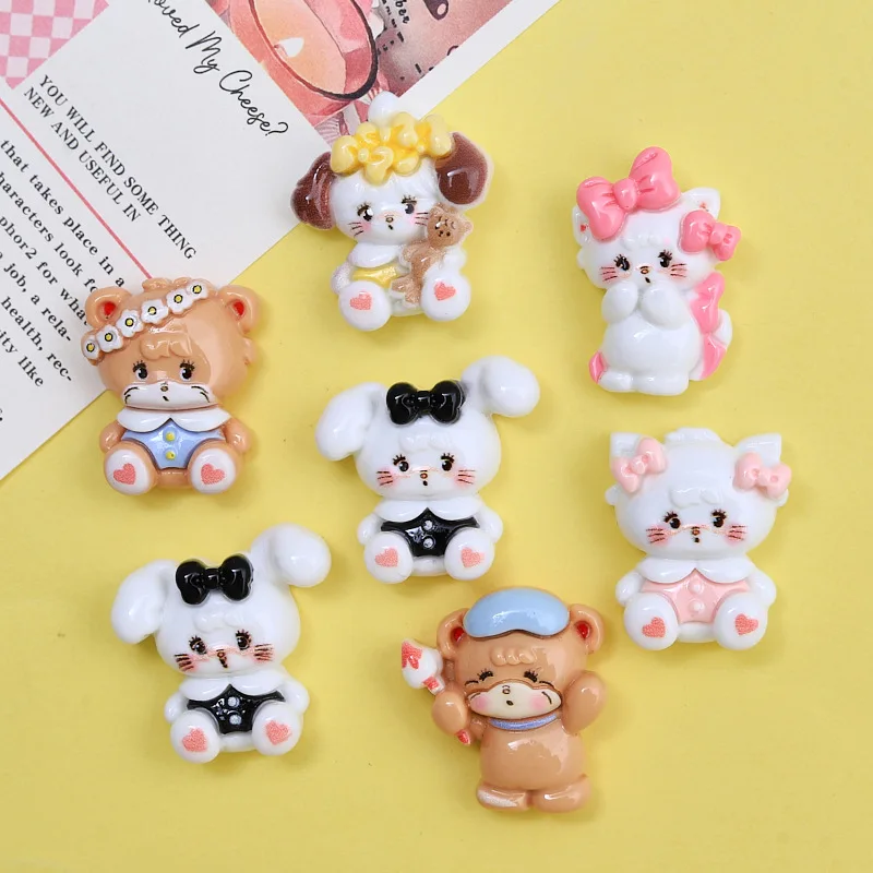 100 New Kawaii Mikkoed Cartoon Resin Flatback Crafts Cabochon Craft Ornament Jewelry Making Hairwear Accessories