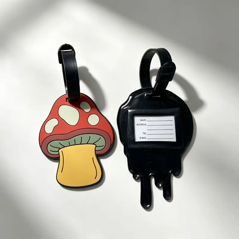 Mushroom Style Silicone Luggage Tags Boarding Pass Tag Cute Luggage Tag Suitcase Tag Name Lable Travel Tags Travel Accessories