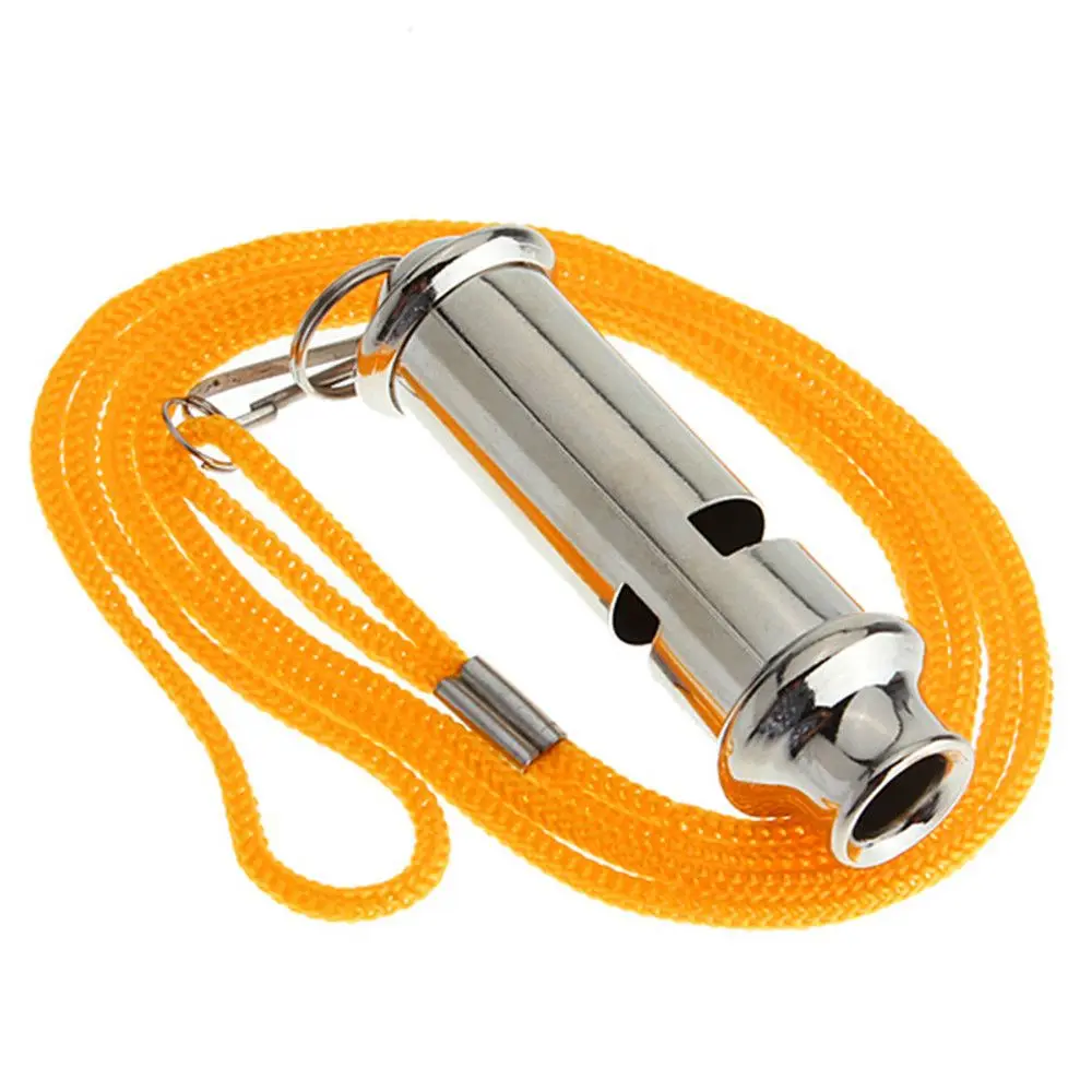 Survival Whistle with Lanyard Emergency Metal Whistle Whistle Security Warning Portable