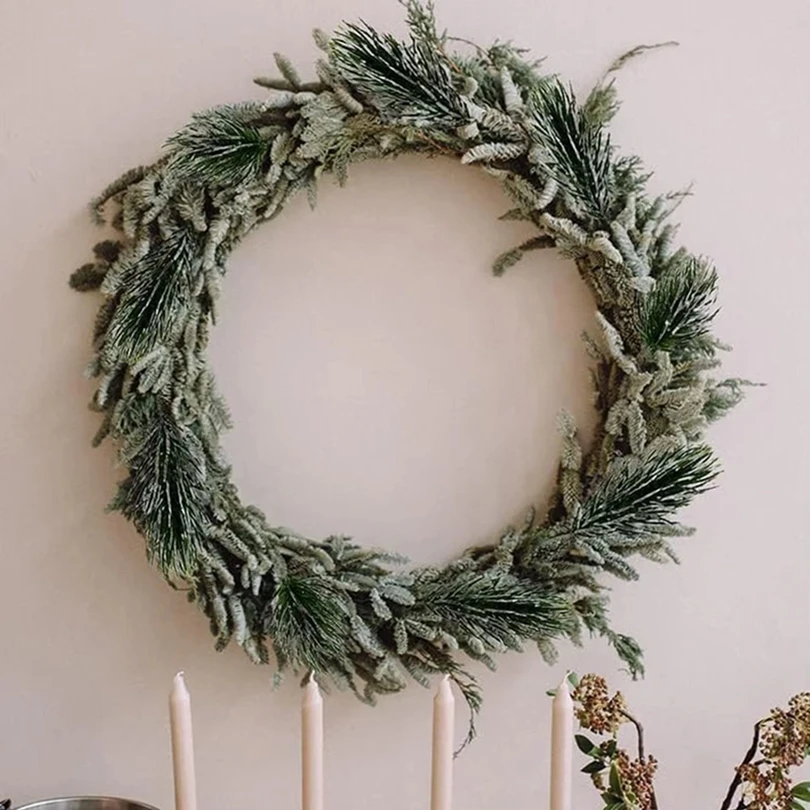 

10Pcs Artificial Plants Plastic Pine Needles Snowflake Scrapbooking Christmas Tree Home Room Decor Artistic Simple Craft Garland