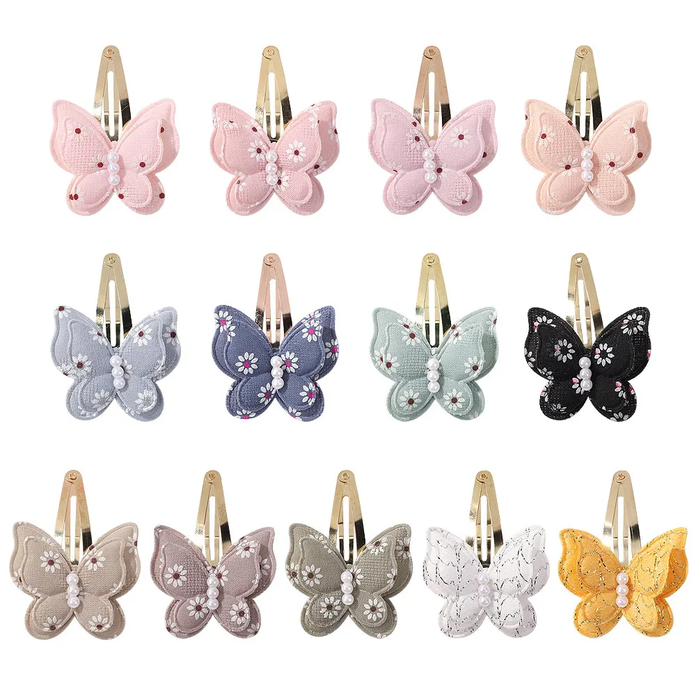 20 stücke Zufällige Farbe Mädchen perle schmetterling BB Clip Haarnadel Nette Pulver Neue Kinder Kopfschmuck glänzende Haar Zubehör wholesa