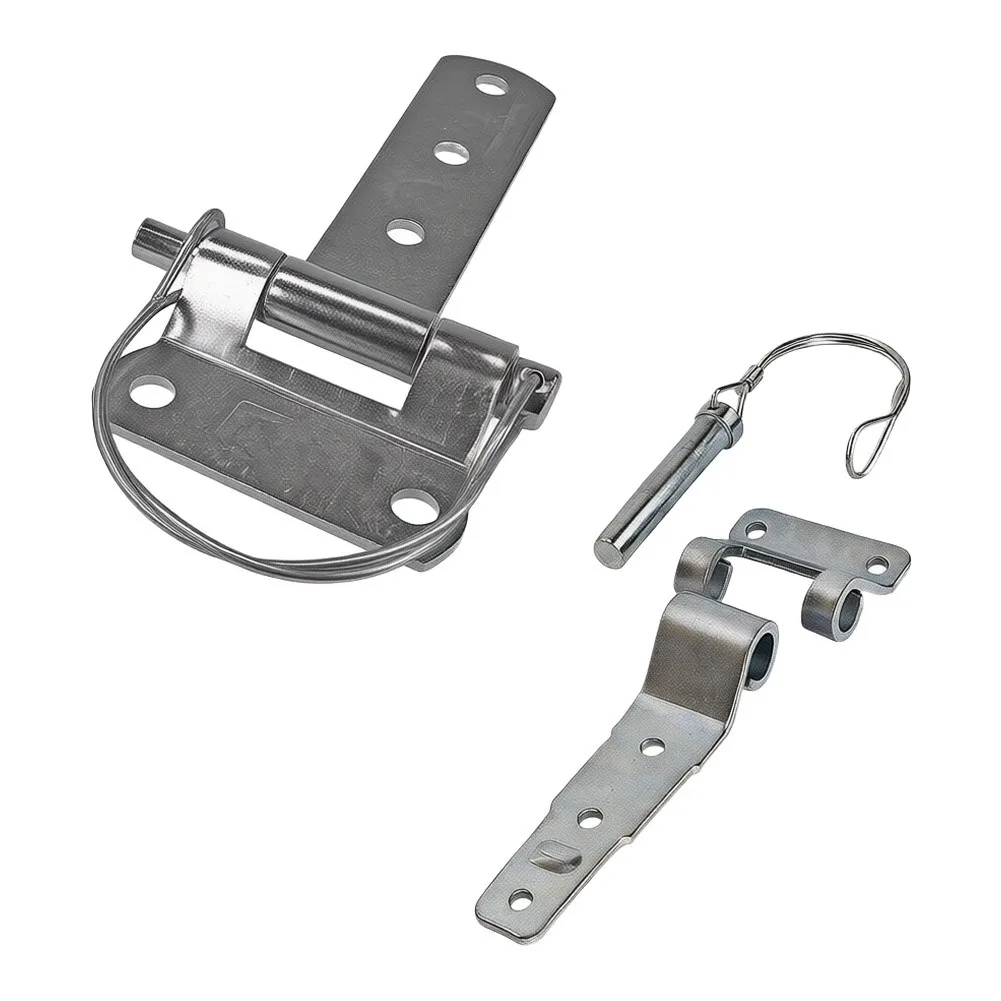 D-Type Removable Steel Door Hinges, Zinc Plated Heavy-Duty Trailer Hinge For Truck Caravan- Horse Trailer, Silver 15x6x5mm