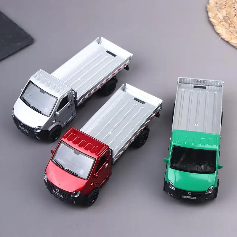 1pc 1/36 escala liga pullback caminhão de três portas, design elegante pode transportar carga brinquedo do menino de metal fundido crianças brinquedo caminhão de transporte