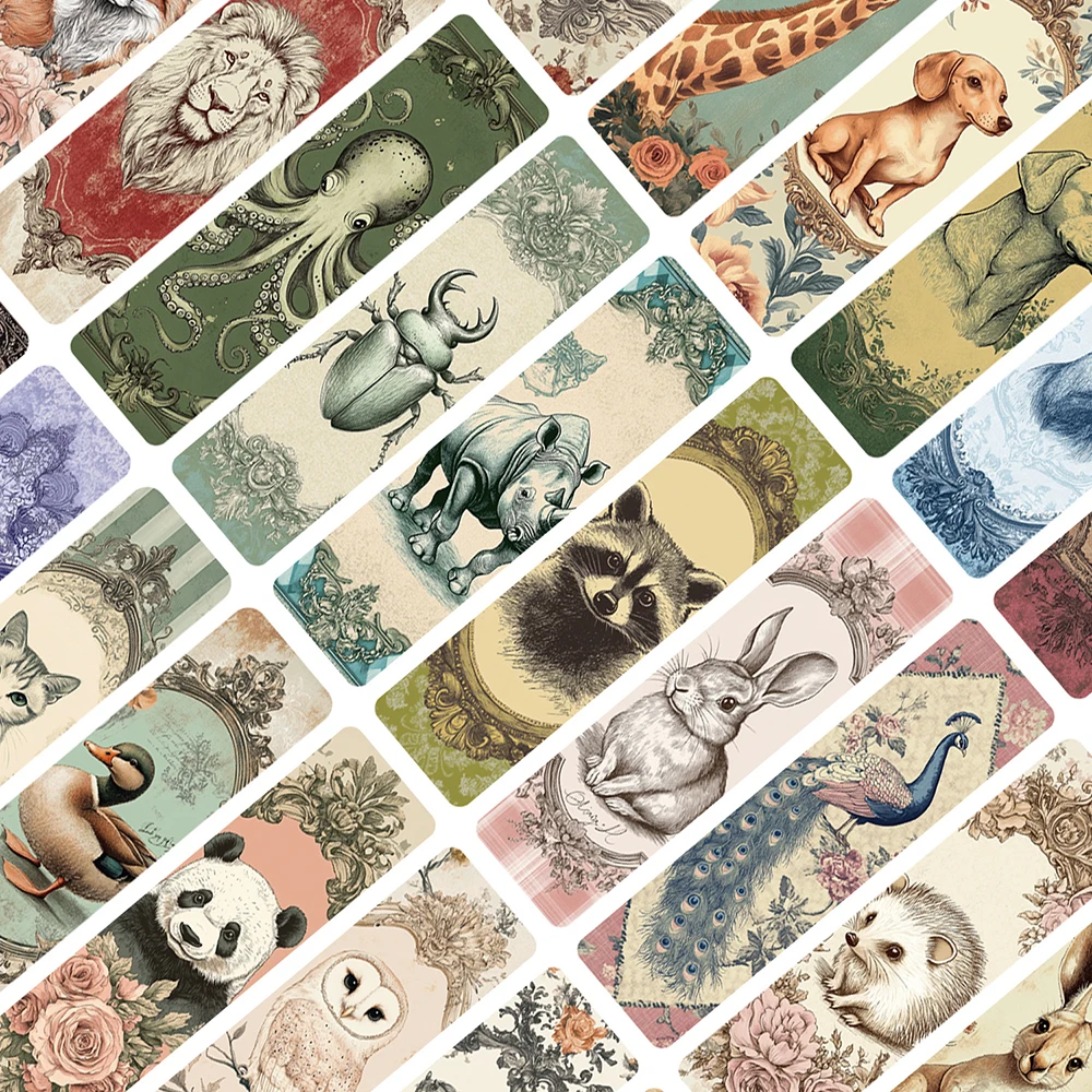 30 Pcs Classic Antique Bookmark， Animal Bookmarks for Students Reading Annotation Cards Textbook