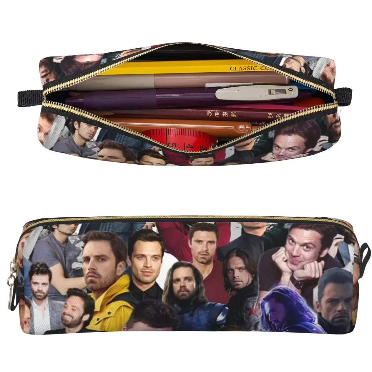Sebastian Stan College Federmäppchen, große Kapazität, Stifttaschen, Stiftbox für Jungen, Mädchen, Studenten, Schreibwaren, Federmäppchen, Kosmetiktasche