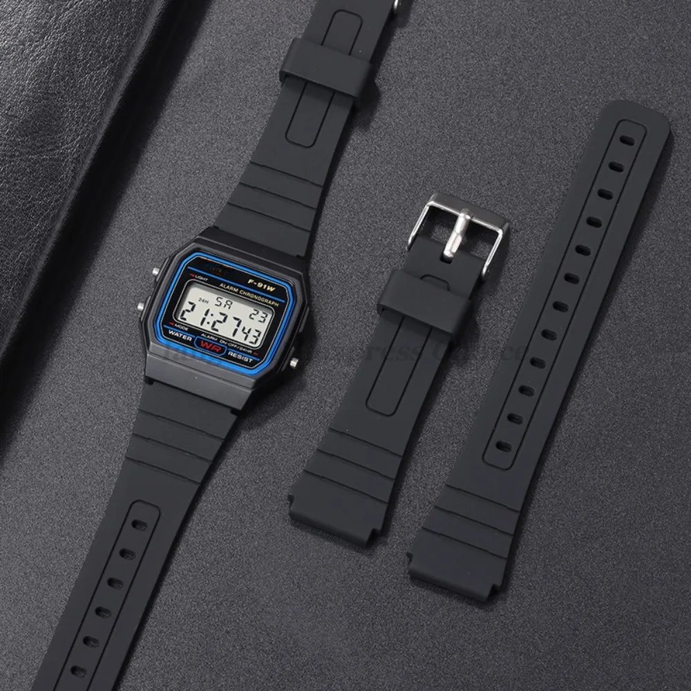 Armband für CASIO Silikon-Uhrenarmband 12/14/16/18/20/22 mm für W800H SGW400 F91W F84 F105/108 A158/168 AE1200/1300 Harzgürtel – Detail 9
