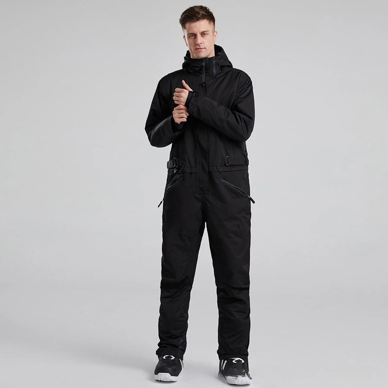 

New Unisex Waterproof Women Ski Jumpsuit Snowsuit Hooded Men Snowboarding One Piece Suit Mountain Descent Warm Overall Clothes
