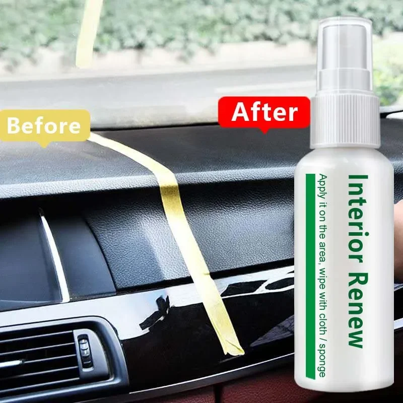 

50mL Car Interior Renewal Plastic Part Retreading Agent Interior Maintenance Cleaner Car Care Instrument Panel Refurbisher Agent