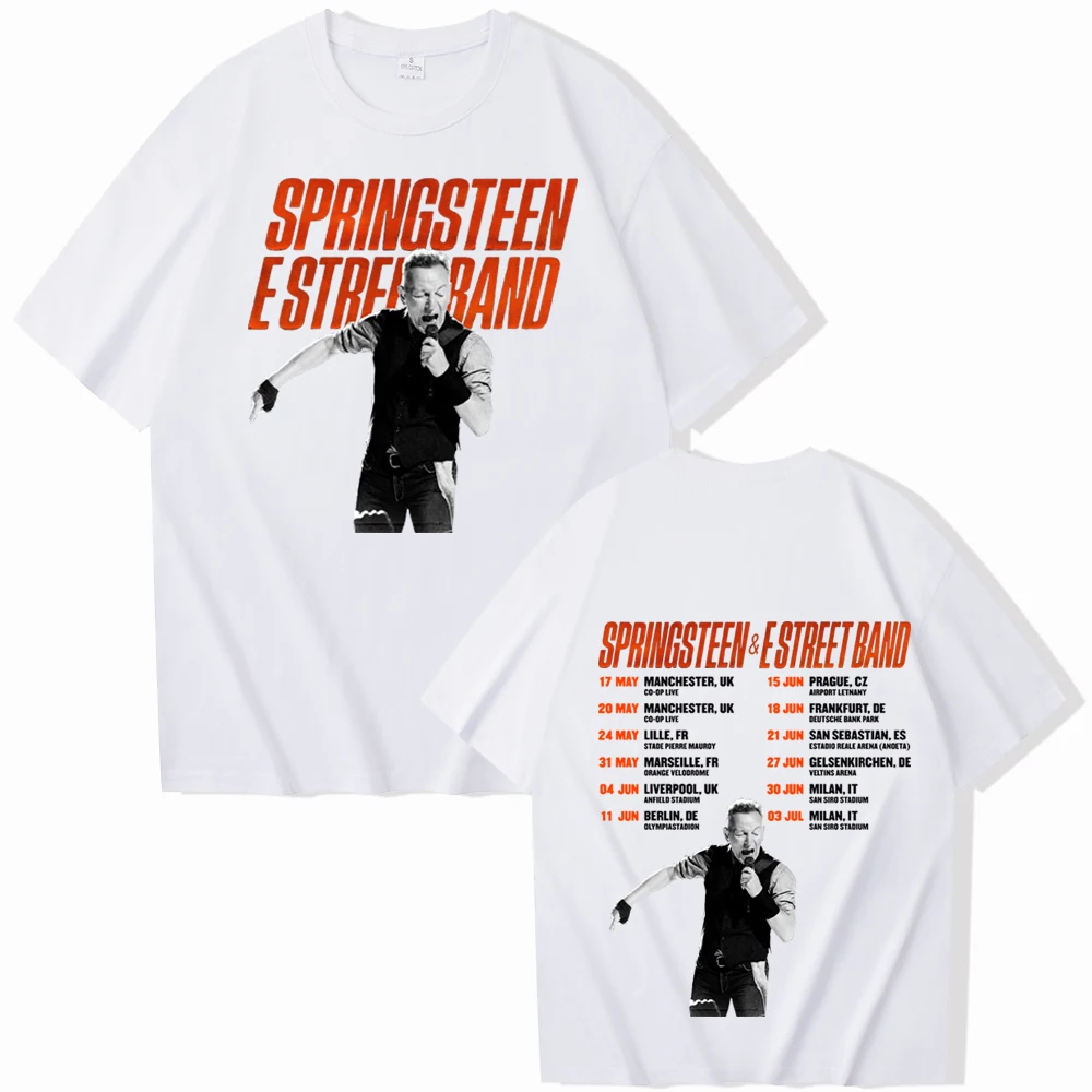 Bruce Springsteen and E Street 2025 Tour T-shirt Man Women Harajuku O-neck Summer Casual Shirt