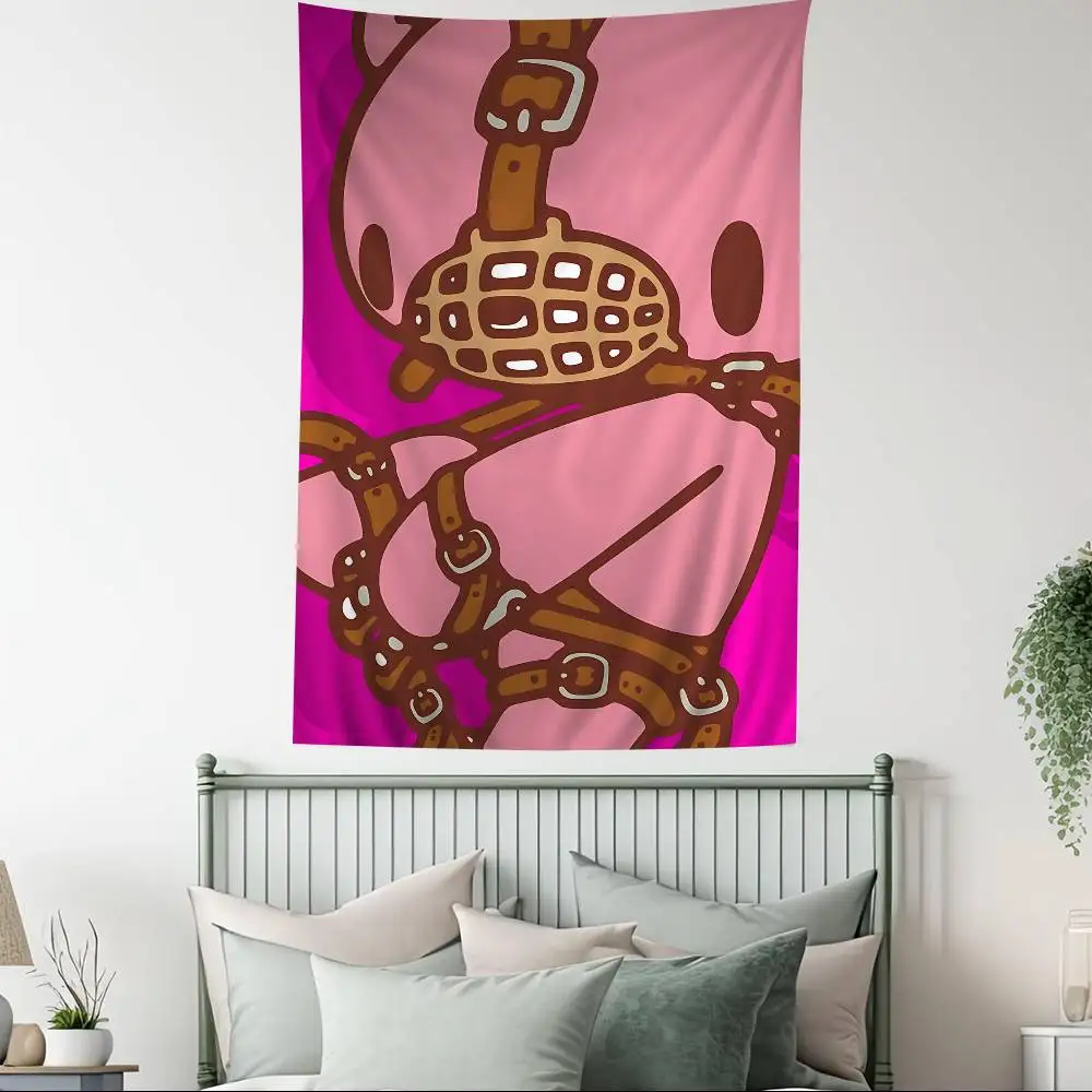 Cartoon G-Gloomy Bear Vintage bunter Wandteppich Wandbehang Günstige Hippie Wandbehang Böhmische Wandteppiche Mandala