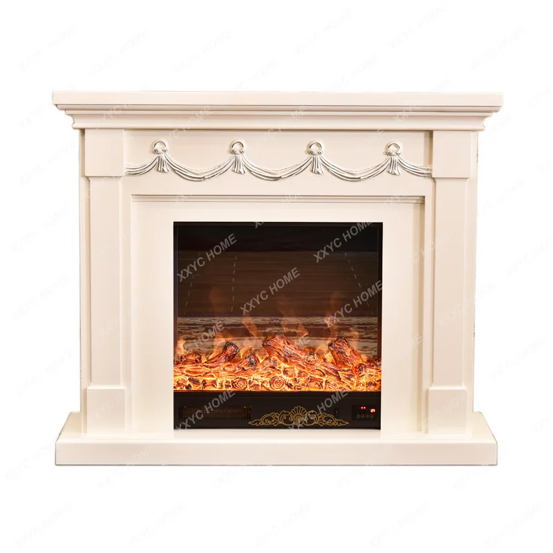 

L1.2 meters pastoral fireplace TV cabinet solid wood electronic fake fire led decorative