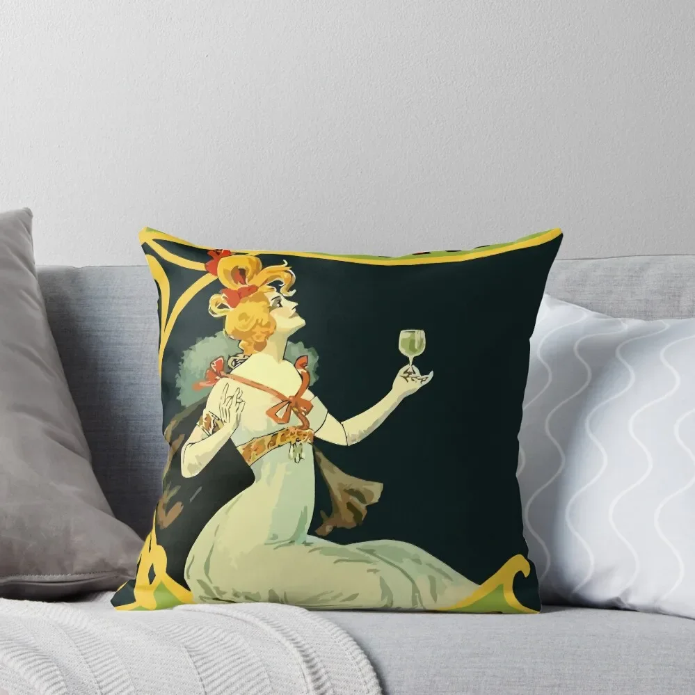 Absinthe Vichet, modern art nouveau Throw Pillow Christmas Pillows bed pillows Pillow Cases Decorative pillow