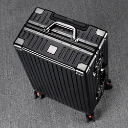 Valise à roulettes universelle avec cadre en aluminium, bagages de taille moyenne, valise de voyage, étui à roulettes avec mot de passe, nouvelle mode