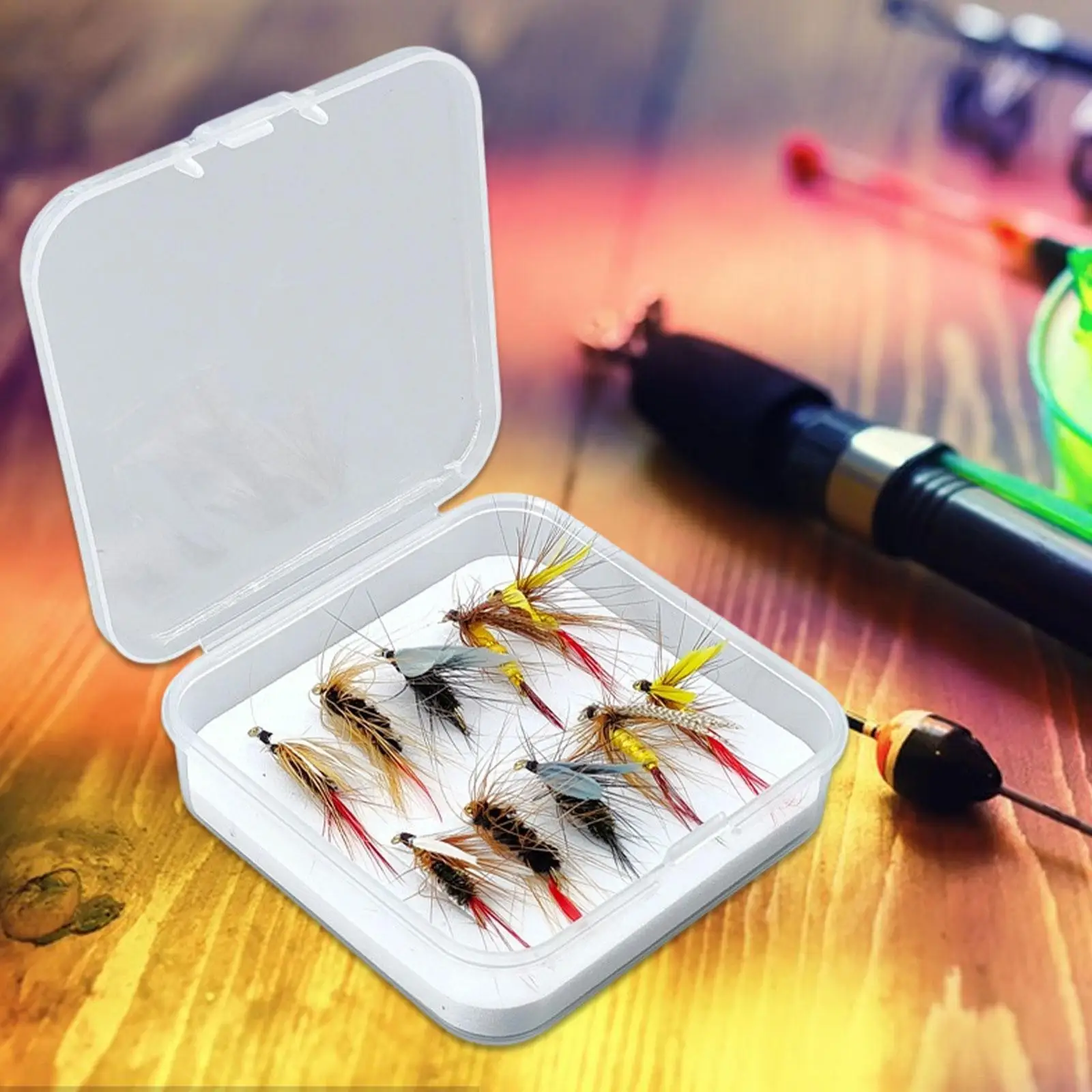 10 قطع من تشكيلة طُعم صيد السمك المزيف مع صندوق الطيران لباس البحيرة