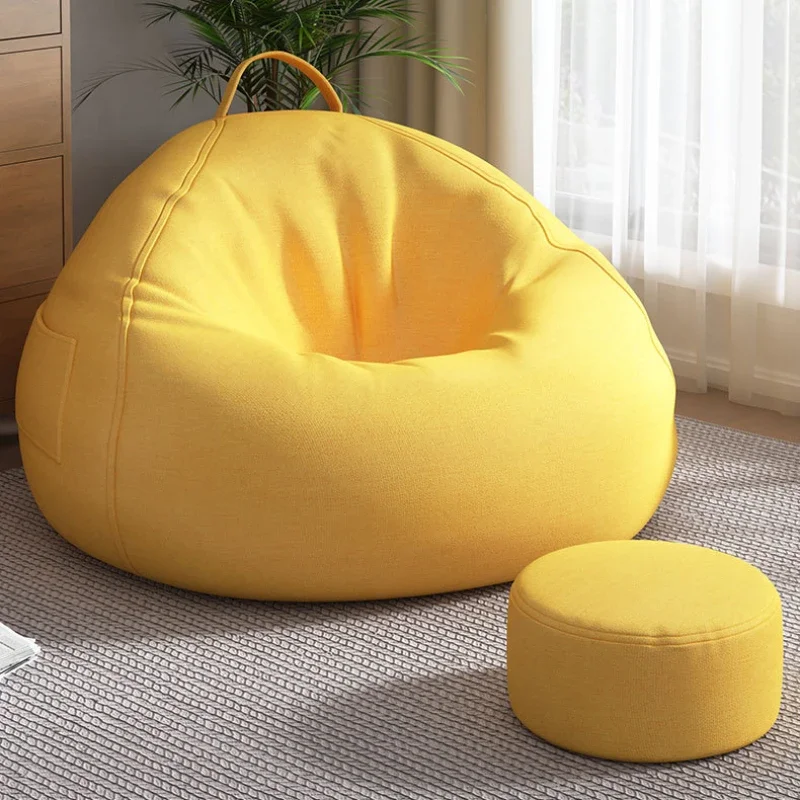 Puffs Single Bean Bag Sofas Frameless Relax Lazy Relaxing Bean Bag Chairs Lounge Cute Couches Living Room Sofas Furnitures