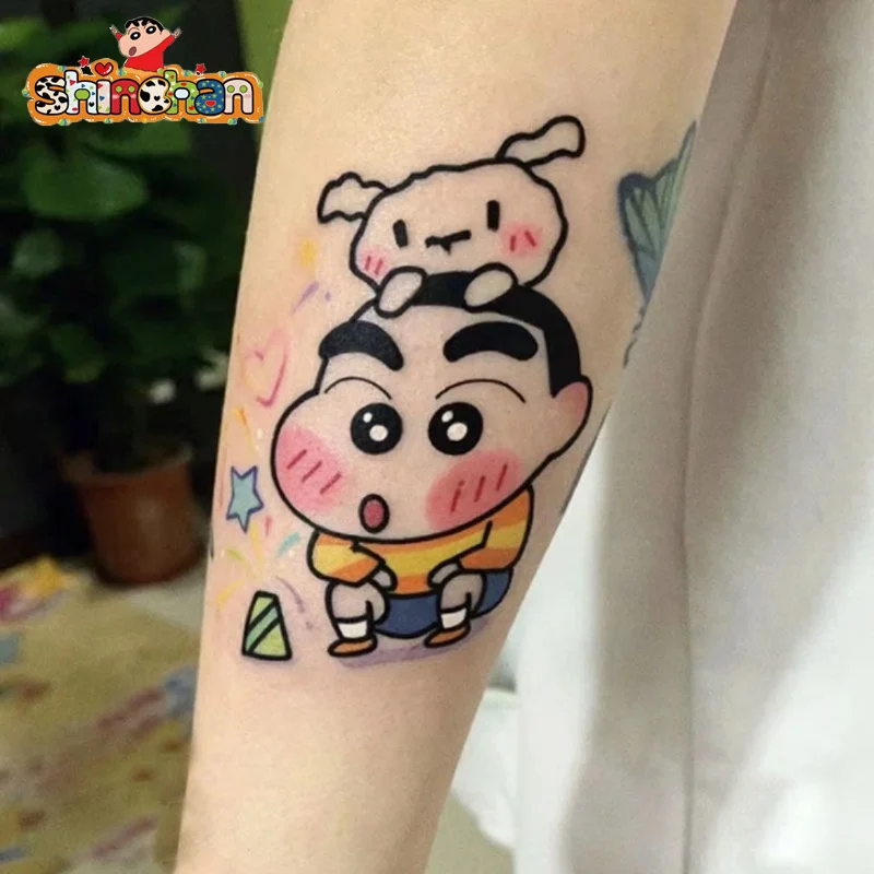 4PCS Crayon Shin Chan Tattoo Stickers Anime Cartoon Cute High-looking Girls Kawaii Children Washable Arm Stickers Tattoo Gift