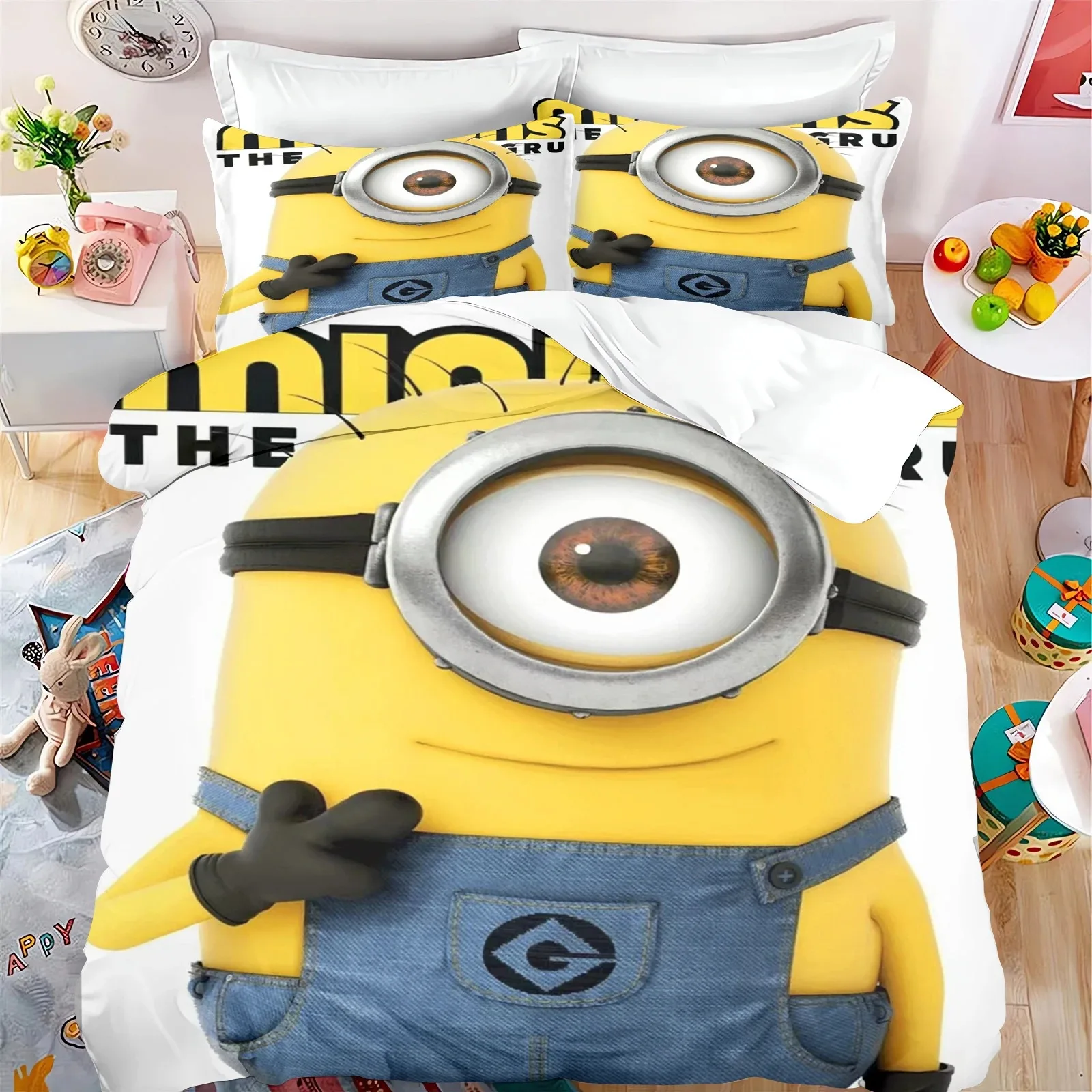 Minion Bedding Set Minions Duvet Cover Set Children Cartoon Quilt Cover Pillowcase For Children And Adults Gift