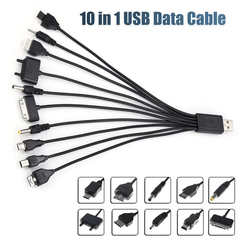 10 In 1 Multi-Function USB Cable Universal Phone Charging Cable USB to Multiport Charging Cable Cord For Nokia etc Phone Charger