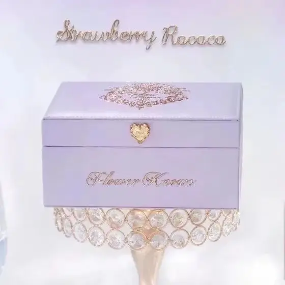 

Flower knows Strawberry Rococo Purple Jewelry Box Limited Edition Peripheral Storage Box High Beauty Light Luxury Exquisite Gift