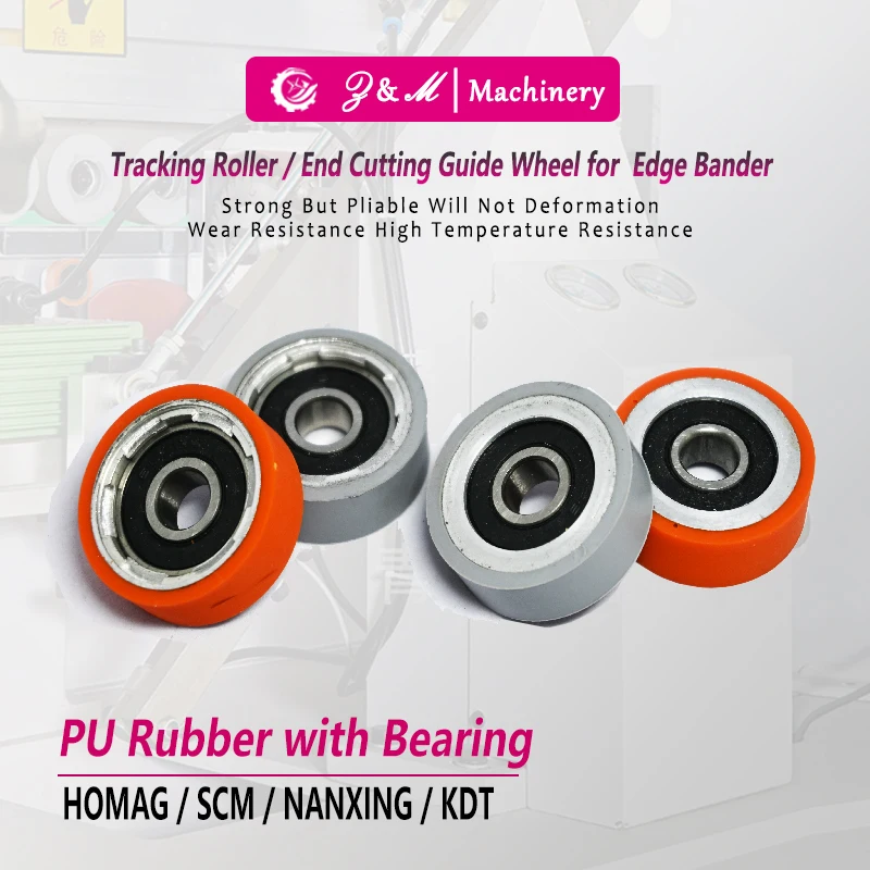 PURubber Tracking Roller End Trimming Guide Wheel with Bearing for Homag SCM Biesse Nanxing KDT Edge Banding Machine Woodworking