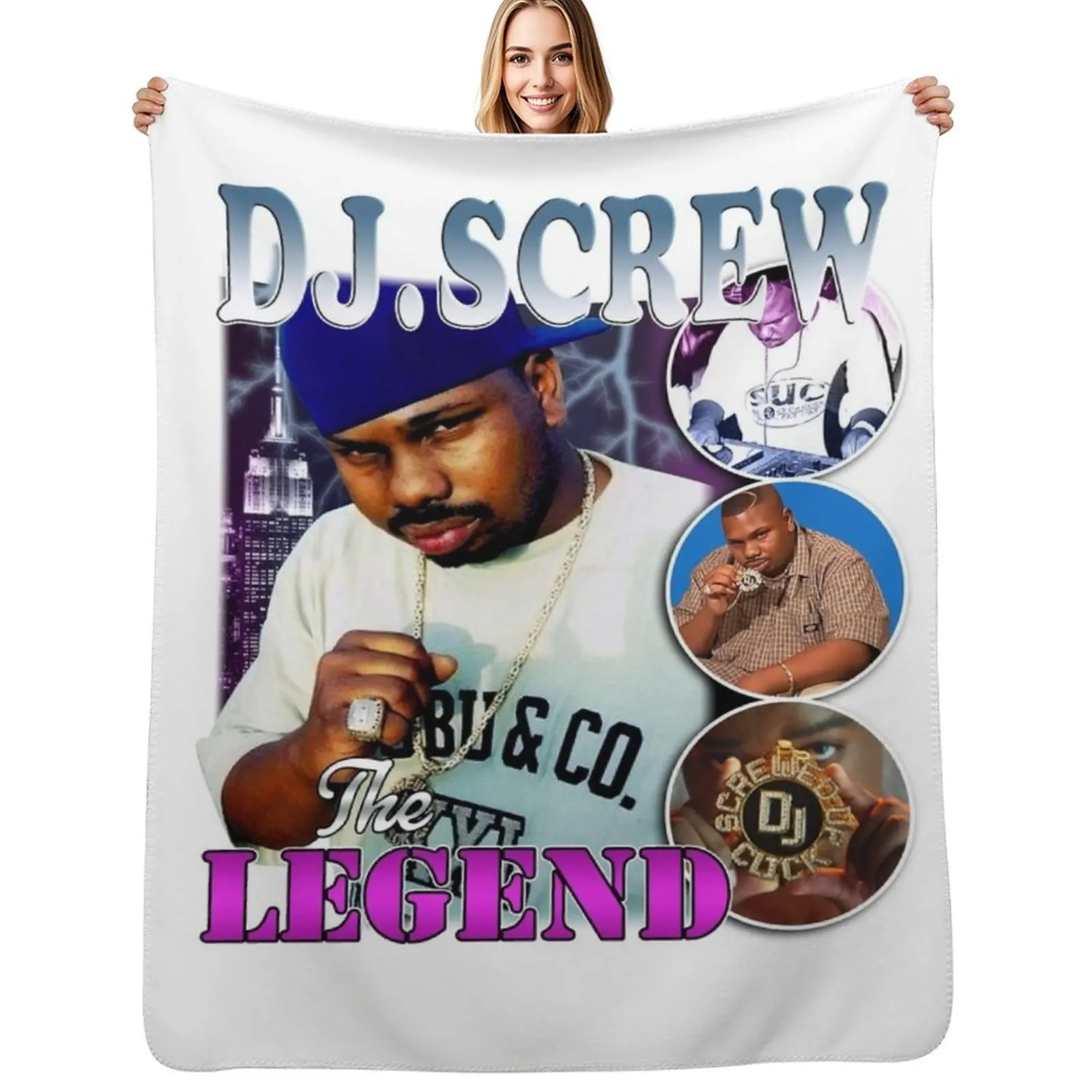 DJ Screw The Legend Throw Blanket Flannels valentine gift ideas Giant Sofa for sofa blankets ands Soft Plush Plaid Blankets