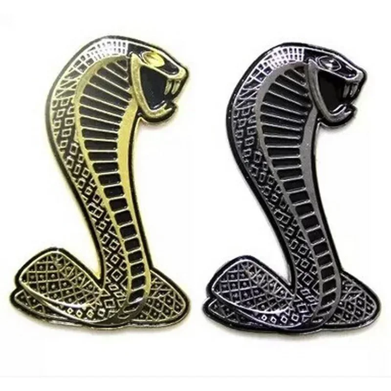 

Motorcycle Sticker Car Sticker Badge Logo Car Front Grille Side Fender Rear Trunk Mustang Snake Cobra 3D Zinc Alloy Sticker