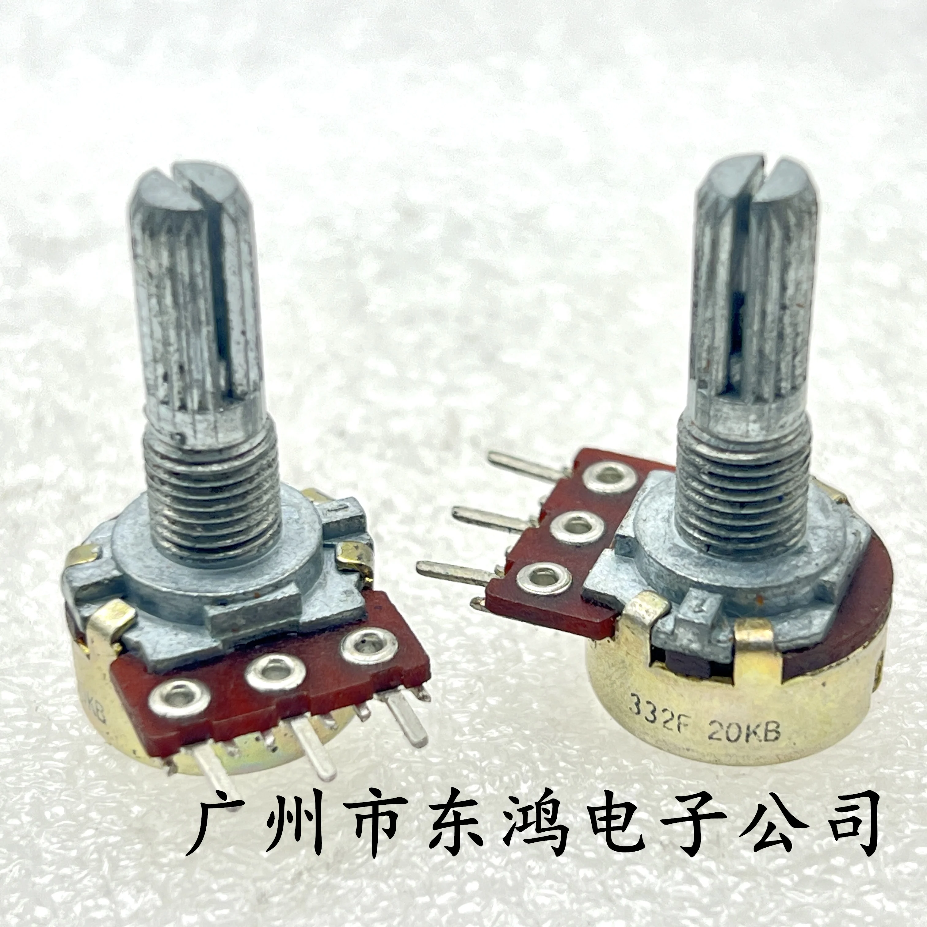 2 PCS RK163 single potentiometer B20K with midpoint positioning axis length 20mm