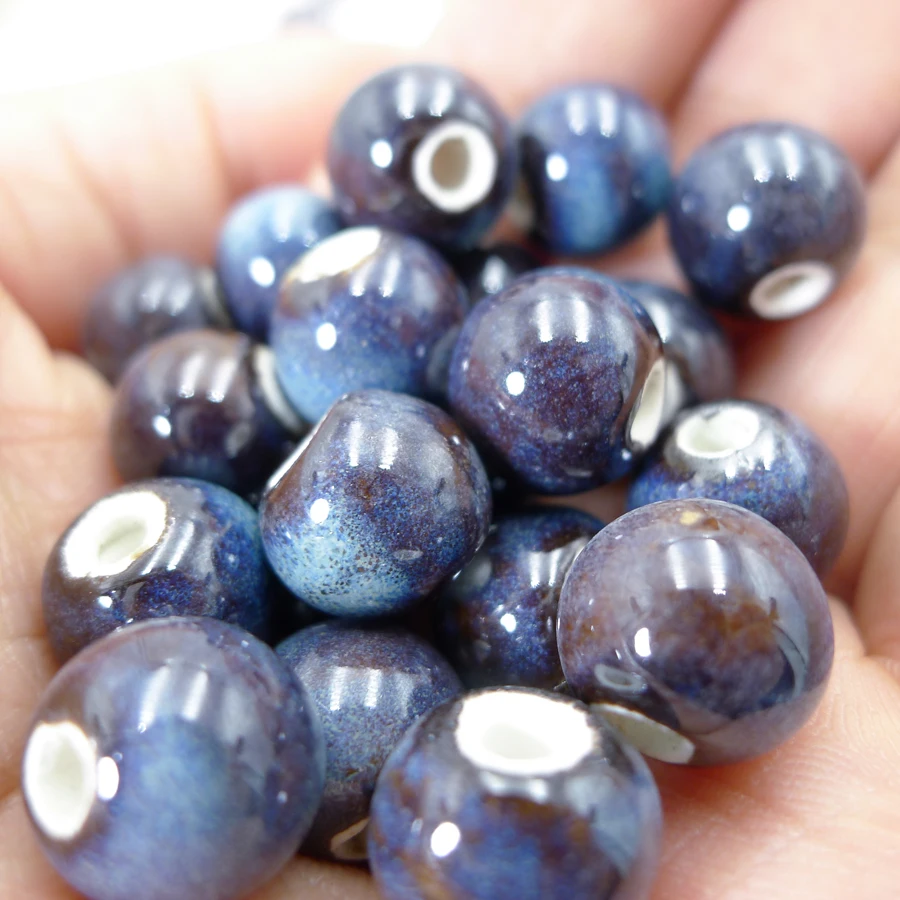 10# 40pcs Quality Ceramic Beads Jingdezhen Ceramics Porcelain Bead For Jewelry Making 10mm  Beads #A304A