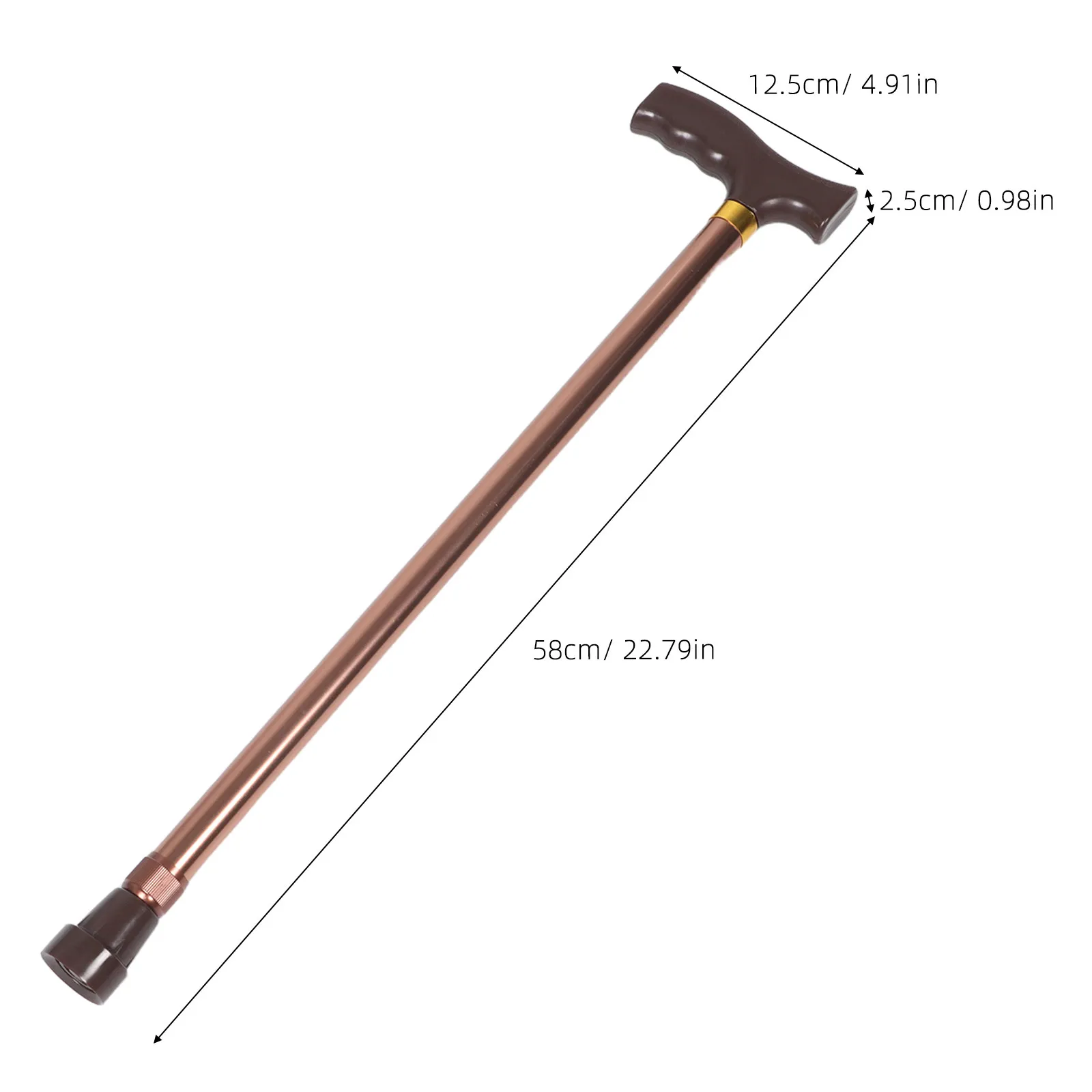 Two-Section Aluminum Alloy Telescopic Walking Cane Adjustable Collapsible Lightweight Stable Anti-Slip Base Cane for Seniors Men