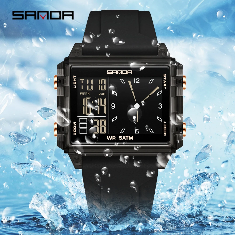 SANDA 6273 Men's Waterproof Dual Time Watch
