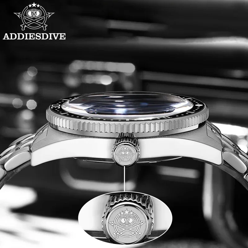 ADDIESDIVE-reloj de cuarzo AD2033 para hombre, de negocios, de acero inoxidable, de zafiro, de pulsera luminosa, 200M