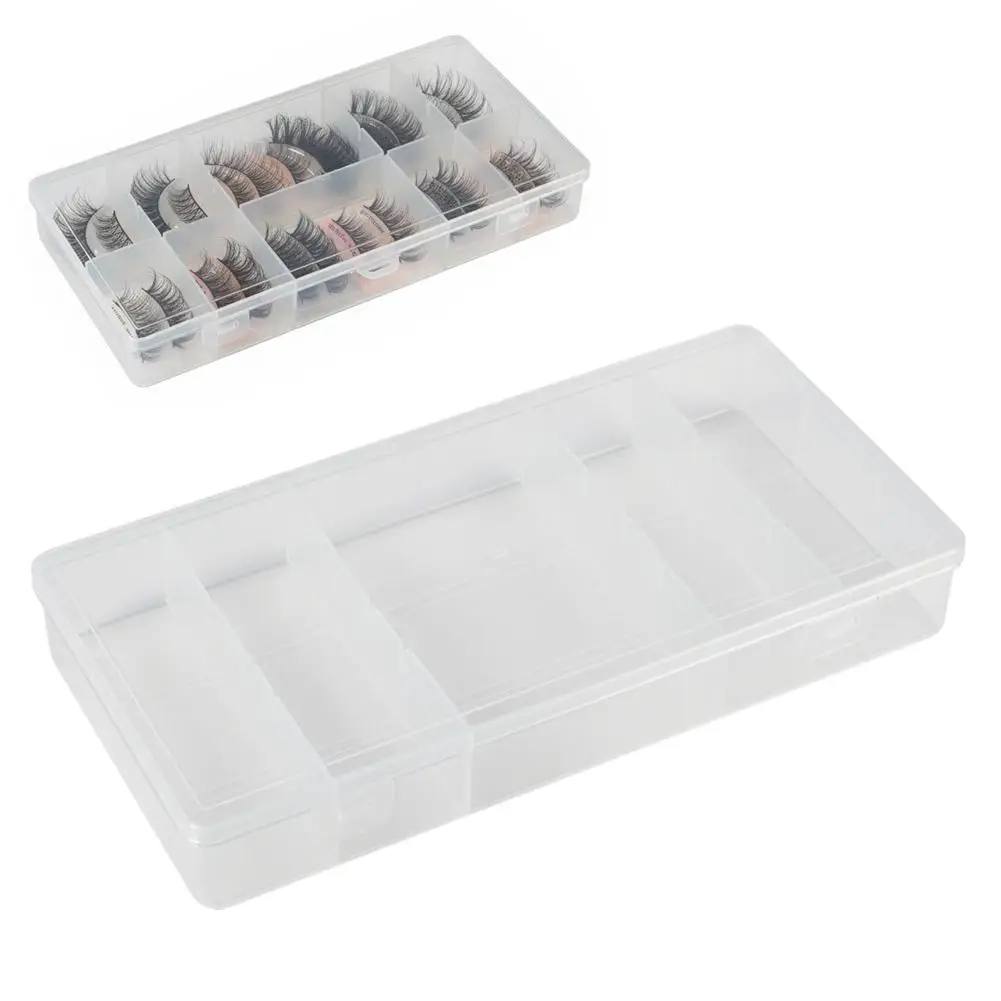 Ferramenta de maquiagem cílios cola pinça organizador ferramenta de extensão de cílios caixa de armazenamento transparente portátil multi-funcional compartmen