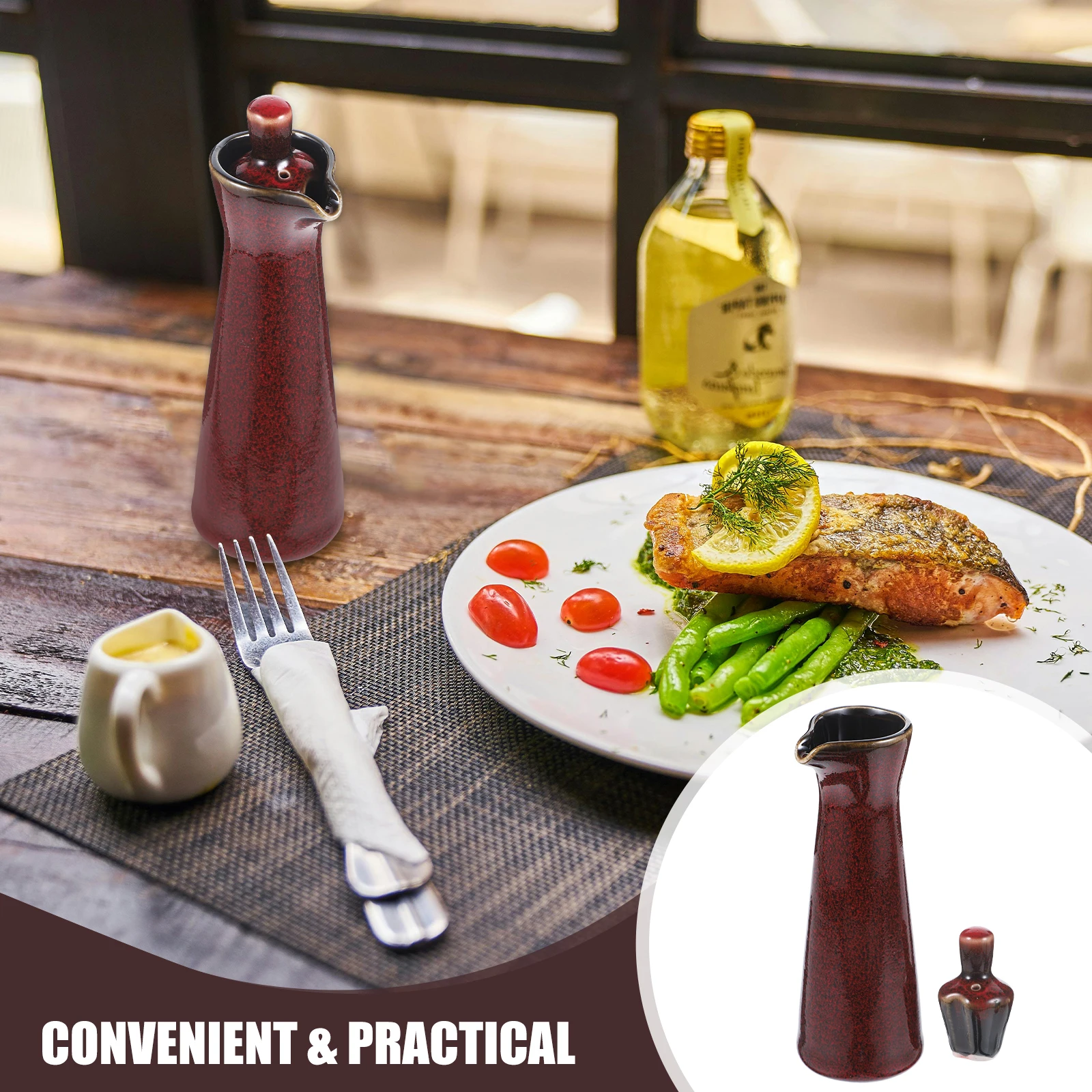 

Japanese Style Ceramic Seasoning Bottle Multi-Function Oil Pot for Kitchen Home Restaurant Condiment Storage Soy Sauce Vinegar