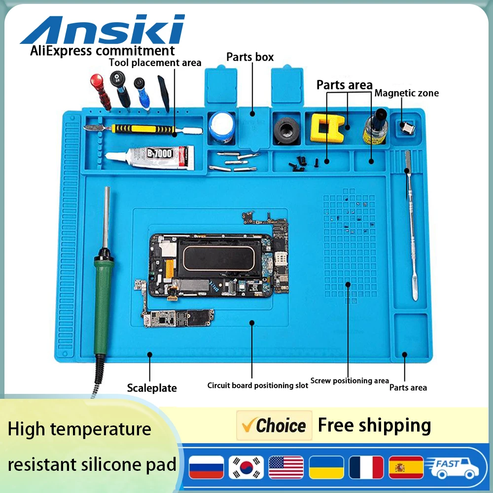 Silicone Heat Insulation Pad Remove solder pad ESD AntistaticHigh temperature resistance Phone Motherboard Repair Working Pad